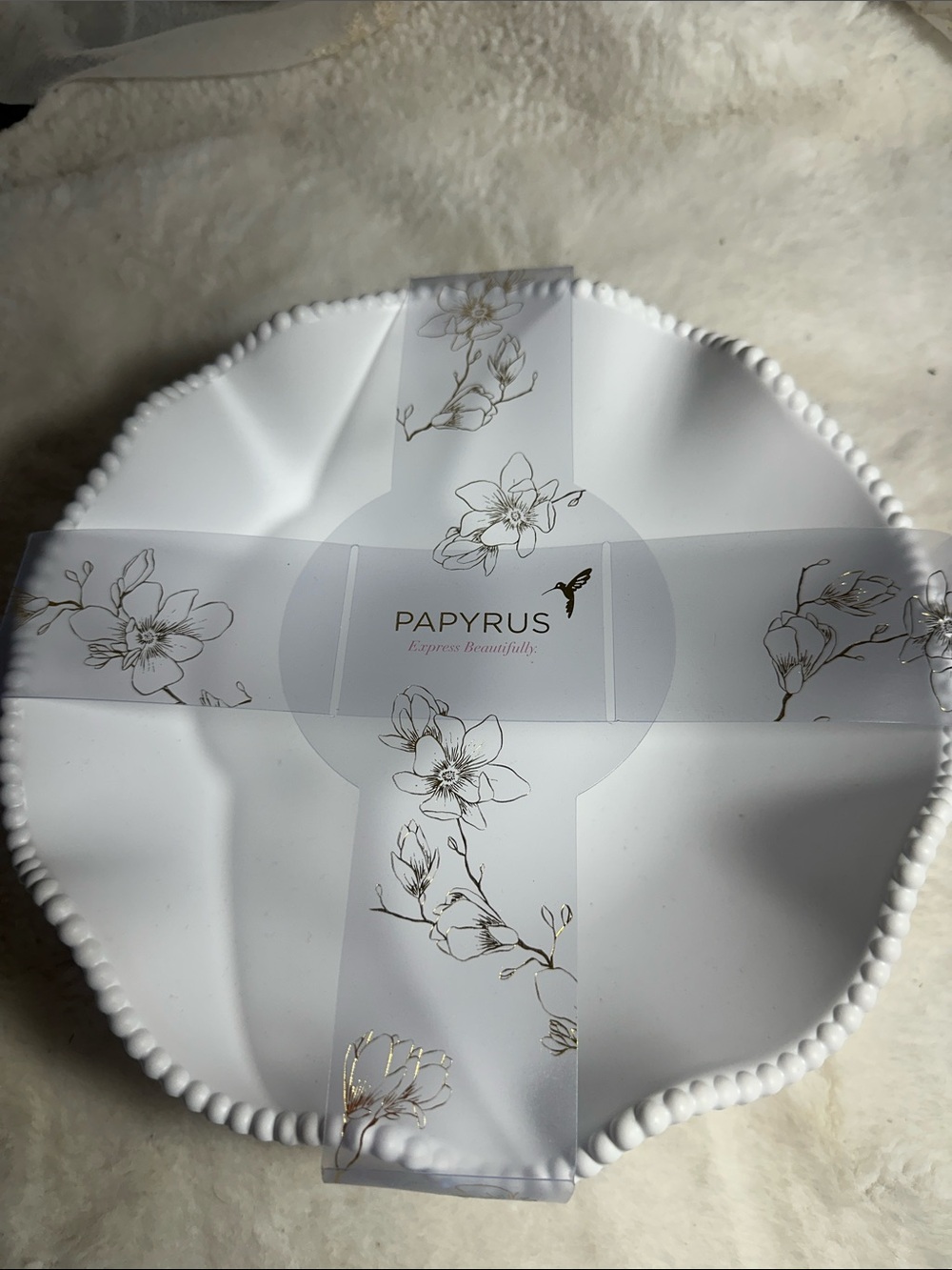 Papyrus set of 2 melamine white serving bowls
